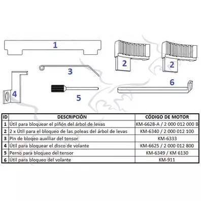 Calado para distribución Opel / Vauxhall 16V 1.6 1.8