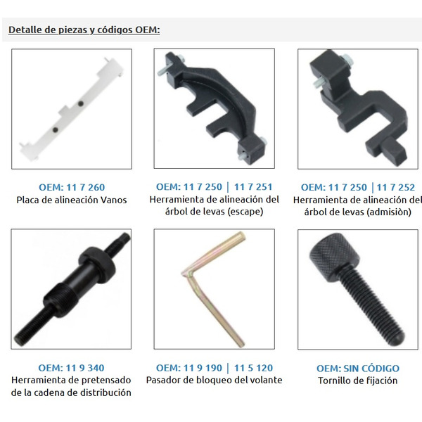 Calado distribuciones BMW N40 N45 N45T B16A B16AC 1.6 L