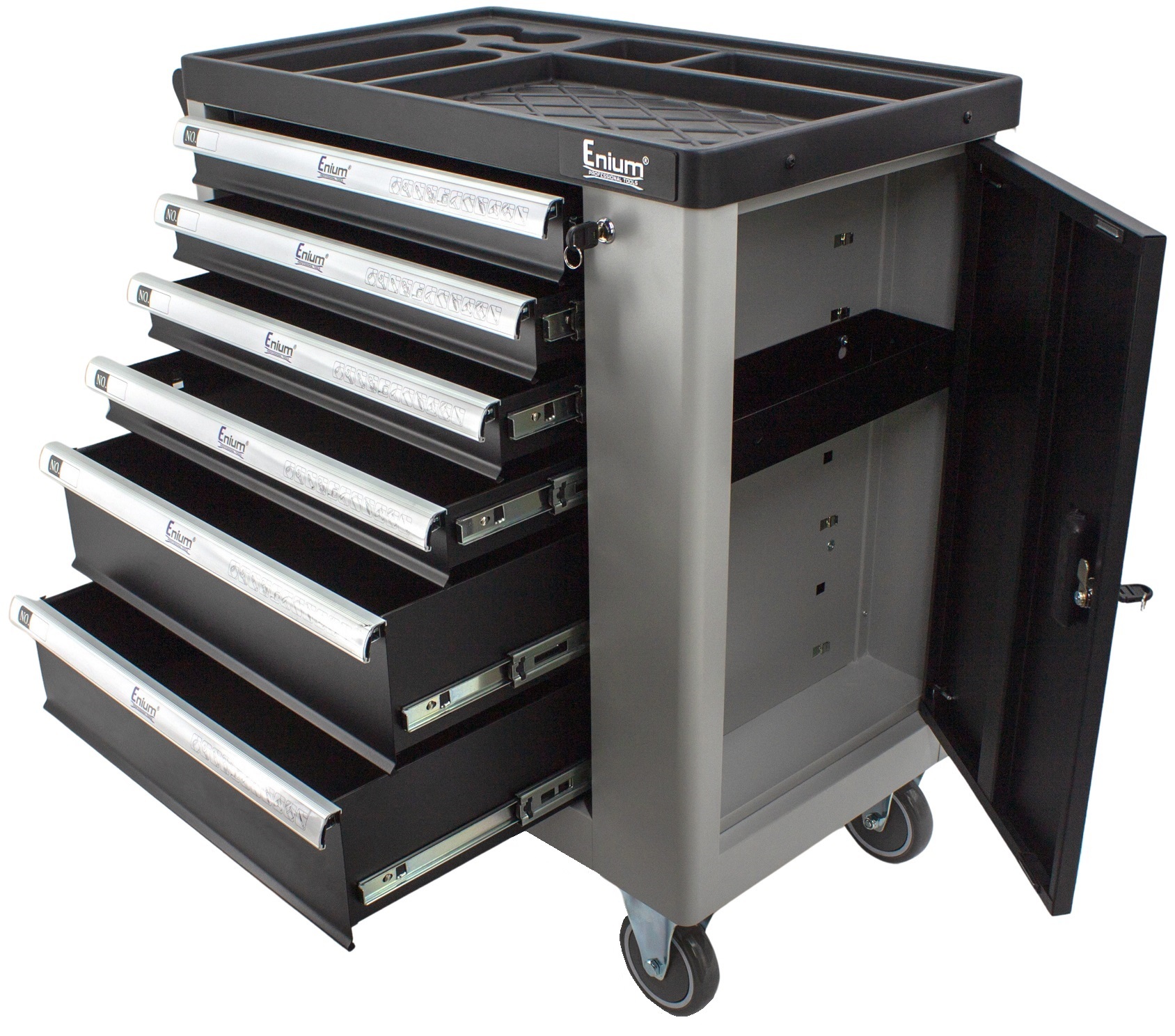 LUX6DR carro abierto con 6 cajones y puerta lateral