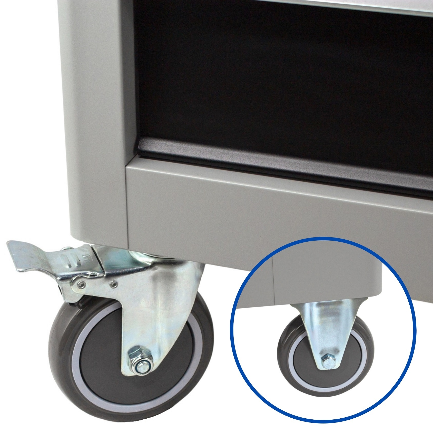 LUX6DR 2 ruedas con giro y frenos + 2 ruedas fijas